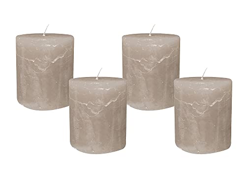 4 Rustic Stumpenkerzen Premium Kerze Grau 7x8cm - 40 Std Brenndauer 4 Rustic Stumpenkerzen Premium Kerze Grau 7x8cm - 40 Std Brenndauer von zeitzone