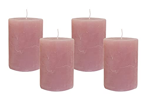 4 Rustic Stumpenkerzen Premium Kerze Rosenholz Rosa 7x10cm - 45 Std Brenndauer 4 Rustic Stumpenkerzen Premium Kerze Rosenholz Rosa 7x10cm - 45 Std Brenndauer von zeitzone