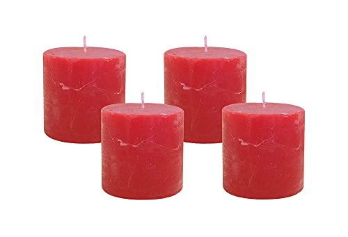 4 Rustic Stumpenkerzen Premium Kerze Rot 5x5cm - 15 Std Brenndauer 4 Rustic Stumpenkerzen Premium Kerze Rot 5x5cm - 15 Std Brenndauer von zeitzone