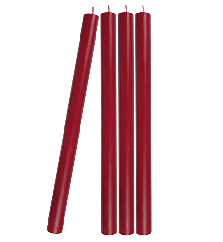 4 Stabkerzen Antik Rot Durchgefärbt 29 cm Lang Tropffrei Premium von zeitzone