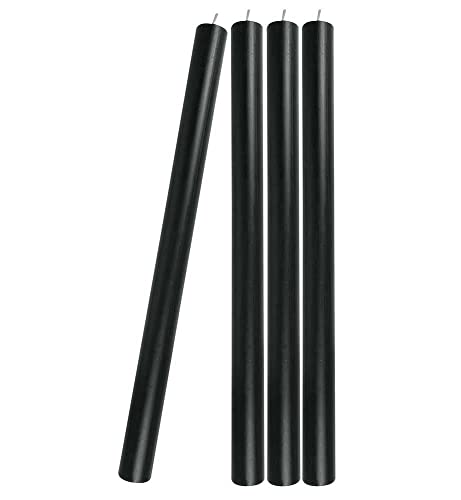 4 Stabkerzen Schwarz Durchgefärbt 29 cm Lang Tropffrei Premium von zeitzone
