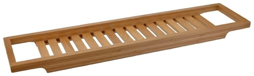 Badewannenablage Bambus Badewannentablett 64 x 15 cm Holz Natur von zeitzone