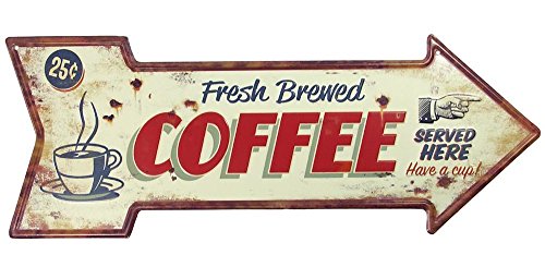Blechschild Fresh Breewed COFFEE Nostalgie Wegweiser Vintage 50x19cm Blechschild Fresh Breewed COFFEE Nostalgie Wegweiser Vintage 50x19cm von zeitzone