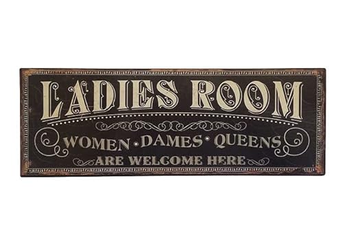 Blechschild LADIES ROOM Schild Toilette Damen Vintage Nostalgie 36x13cm von zeitzone