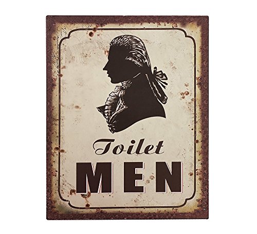 Blechschild MEN Toilettenschild Barock Herrentoilette Nostalgie 25x20cm von zeitzone