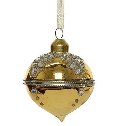 Christbaumkugel zum Befüllen Echt Glas Gold Tropfenform Weihnachtskugel von zeitzone