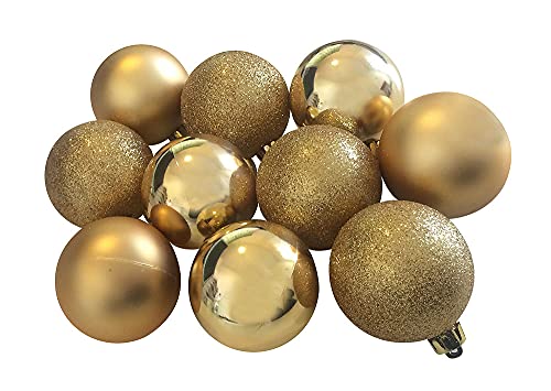 Christbaumkugeln Gold 10 Stück Weihnachtsbaumkugeln bruchfest 6cm von zeitzone