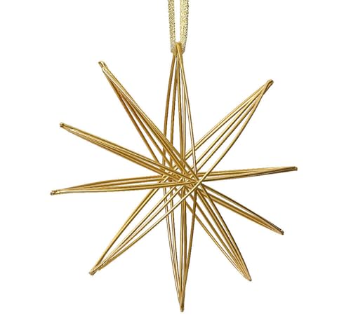 Christbaumschmuck Stern Gold Metall Christbaumanhänger 3D Strohstern Weihnachten von zeitzone