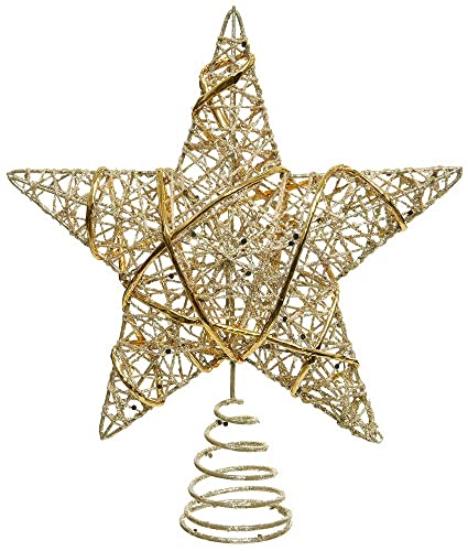 Christbaumspitze Stern Gold Glitzer Weihnachtsbaumspitze Tannenbaumspitze 22cm von zeitzone