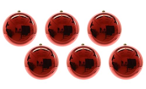 Große Christbaumkugeln Rot Glanz 6 Stück Weihnachtsbaumkugeln 14cm von zeitzone