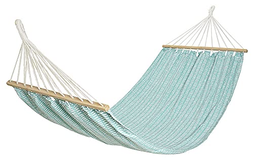 Hängematte Grün Türkis gestreift Stabhängematte Outdoor Hängeliege 100x200cm von zeitzone