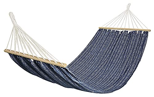 Hängematte Marine Blau Stabhängematte Outdoor Hängeliege Camping 100x200cm von zeitzone