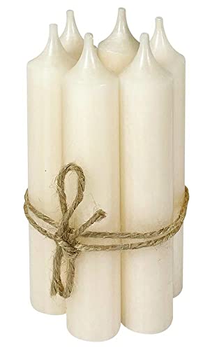 Spitzkerzen Elfenbein Stabkerzen Weiß 6 Stück Echtwachs 12cm - 4 Std Brenndauer Spitzkerzen Elfenbein Stabkerzen Weiß 6 Stück Echtwachs 12cm - 4 Std Brenndauer von zeitzone