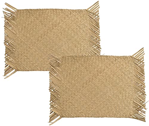 Tischsets Bali Seegras geflochten 2 Stück Platzsets Natur Handgefertigt 48x34cm von zeitzone