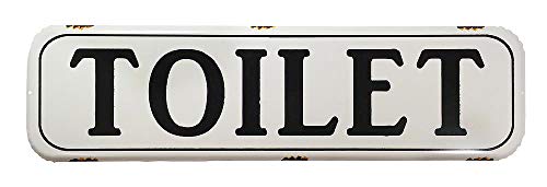 Toilettenschild TOILET Blechschild Vintage Wandschild Schwarz Weiß 79,5 x 19cm von zeitzone
