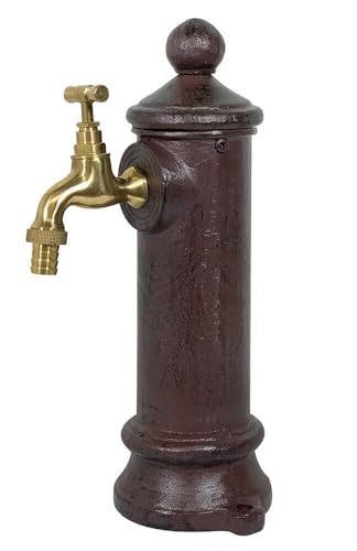 Wasserzapfsäule Wasserzapfstelle für Garten Standbrunnen Antik-Stil Braun 29cm von zeitzone