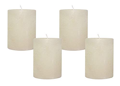 4 Rustic Stumpenkerzen Premium Kerze Creme Weiss 6x8cm - 28 Std Brenndauer 4 Rustic Stumpenkerzen Premium Kerze Creme Weiss 6x8cm - 28 Std Brenndauer von zeitzone