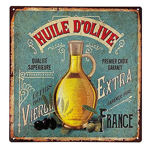 zeitzone Blechschild Huile d`Olive Dekoschild Provence Nostalgie 30x30cm von zeitzone