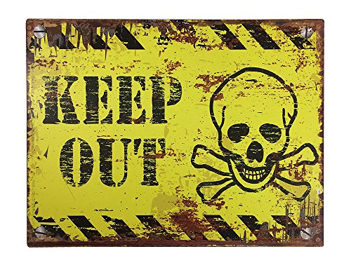 zeitzone Blechschild Keep Out Dekoschild Vintage Warnschild Betreten Verboten 25x33cm von zeitzone