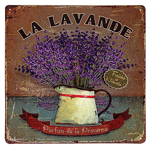 zeitzone Blechschild La Lavande Provence Dekoschild Lavendel Nostalgie 30x30cm von zeitzone