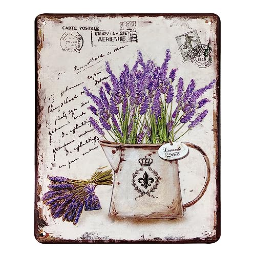 zeitzone Blechschild Lavande Dekoschild Lavendel Provence Nostalgie Vintage 25x20cm von zeitzone