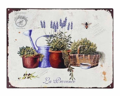 zeitzone Blechschild Lavender La Provence Dekoschild Lavendel Nostalgie 25x33cm von zeitzone