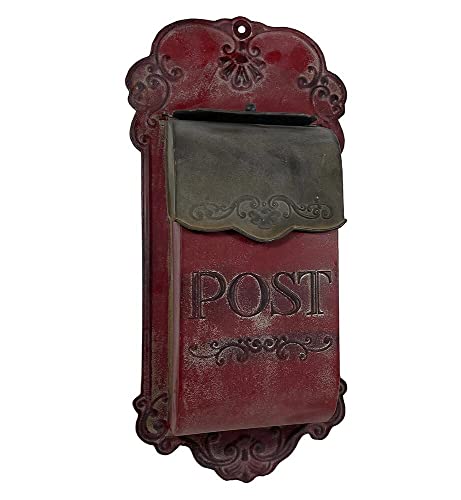 Briefkasten Post Zink Vintage Postkasten Rot patiniert Wandbriefkasten Landhaus von zeitzone