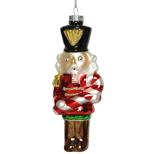 zeitzone Christbaumschmuck Nußknacker Weihnachtsmann Nussknacker Echt Glas Christbaumfigur von zeitzone