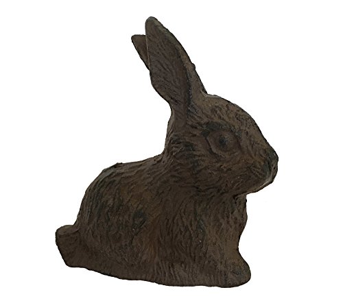 zeitzone Dekofigur Hase Osterhase Kaninchen Gusseisen Antik-Braun 12cm von zeitzone