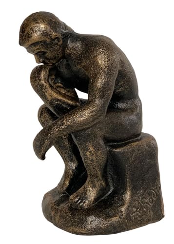 zeitzone Edle Skulptur Der Denker Figur nach Auguste Rodin Eisen Replik 16cm von zeitzone