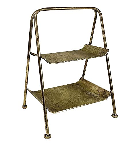 zeitzone Etagere Metall gold Antik-Stil 2 Stöckig Servierschale Deko Servierständer 44cm von zeitzone