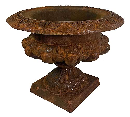 zeitzone Französische Vase Gusseisen Groß Pflanztopf Schwer Edelrost Antik-Stil von zeitzone