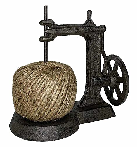 zeitzone Garnhalter Nostalgie Spindel Garnspender Gusseisen Braun Spinnrad Antik-Stil von zeitzone