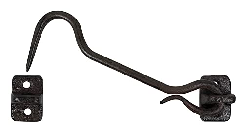 zeitzone Kistenverschluss Sturmhaken Türhaken Gusseisen Antik-Stil Schloßhaken Braun 15cm von zeitzone