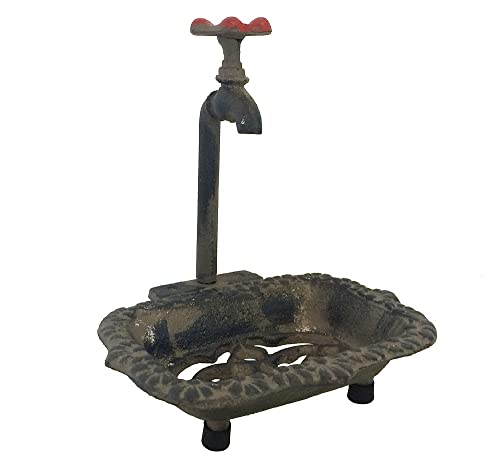 Nostalgie Seifenschale Alter Wasserhahn Seifenhalter Gusseisen Vintage-Stil von zeitzone
