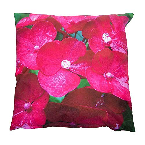 zeitzone Outdoor Kissen Blumen Pink Gartenkissen Wasserabweisend 40x40cm von zeitzone