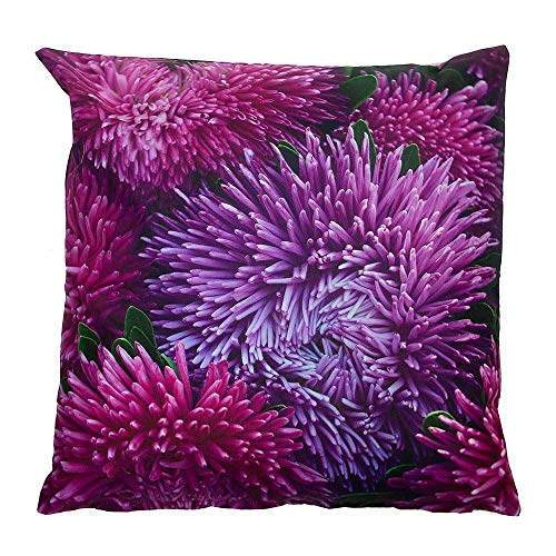 zeitzone Outdoor Kissen Chrysantheme Lila Gartenkissen Blume Wasserabweisend 40x40cm von zeitzone