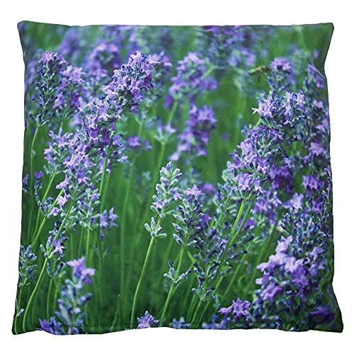 zeitzone Outdoor Kissen Lavendel Lila Gartenkissen Provence Wasserabweisend 50x50cm von zeitzone