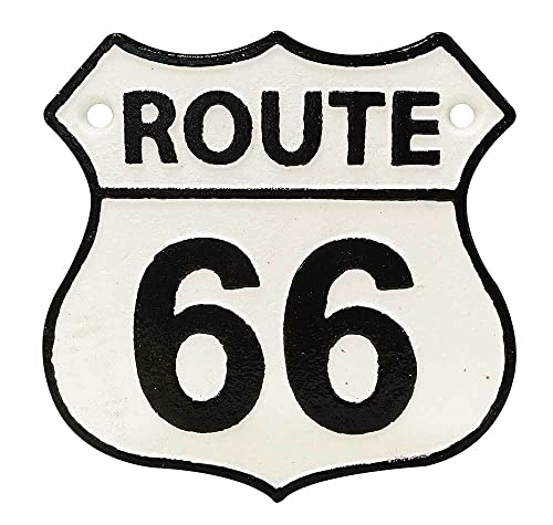 zeitzone Schild Route 66 US Roadsign Nostalgie Vintage Straßenschild Gusseisen 12x11cm von zeitzone