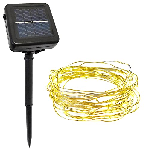 zeitzone Solar Lichterkette Außen 100 LED 10M Wetterfest Warmweiß 2 Modus Garten Camping von zeitzone