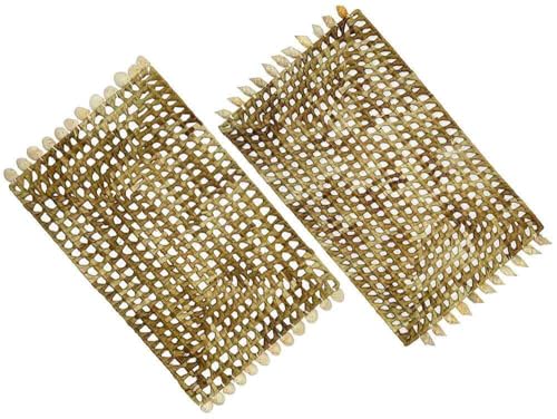 zeitzone Tischsets Seegras Muscheln Platzsets 2 Stück Maritim Strand Tropisch 28x43cm von zeitzone