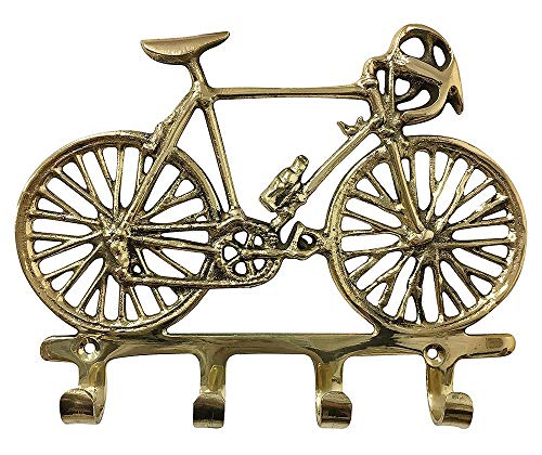 zeitzone Wandgarderobe Rennrad Garderobe Fahrrad Messing Antik-Stil von zeitzone