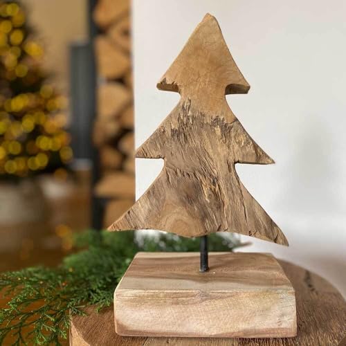 zeitzone Weihnachtsbaum aus Holz Tannenbaum Weihnachtsdeko Handarbeit 30cm von zeitzone