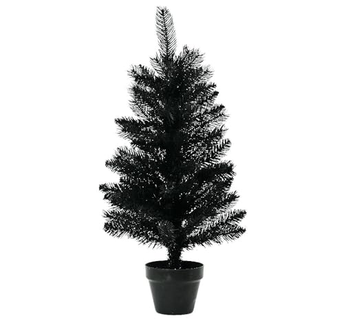 zeitzone Weihnachtsbaum künstlich Schwarz Tannenbaum klein mit Topf Weihnachtsdeko 60cm von zeitzone