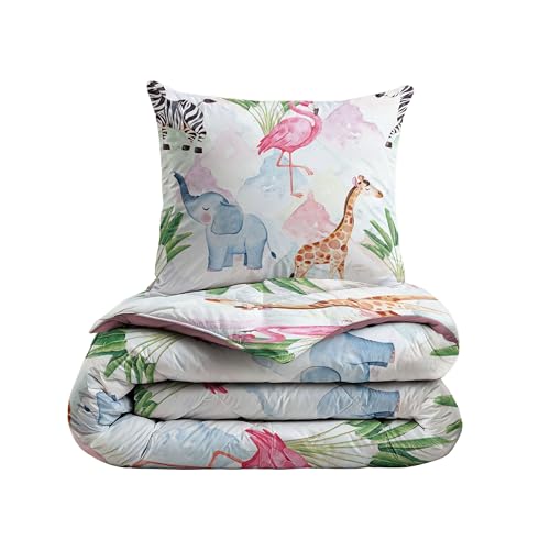 Zelesta Kiddybed kinderbettwäsche 135x200 4 Jahreszeiten - Bettwäsche winterdecke und Sommer-Bettdecke - Waschbare kinderdecke ohne Bezug - Kinderbettdecke mit Muster (Colourful Animals) von Zelesta