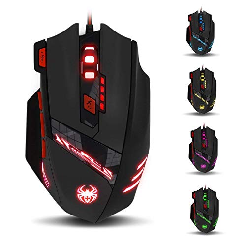 zelotes T90 Gaming Maus 9200 DPI, 8 Programmierbare Tasten, Multi-Modi LED, USB Gaming Maus, Gewichtstuning für Pro Gamer zelotes T90 Gaming Maus 9200 DPI, 8 Programmierbare Tasten, Multi-Modi LED, USB Gaming Maus, Gewichtstuning für Pro Gamer von zelotes