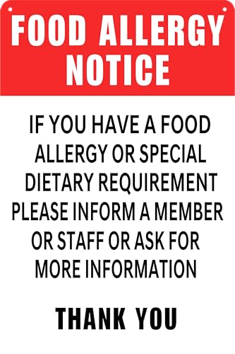 Lebensmittel-Metall-Blechschild, Lebensmittelallergie-Schild Lebensmittel-Metall-Blechschild, Lebensmittelallergie-Schild von zemioy