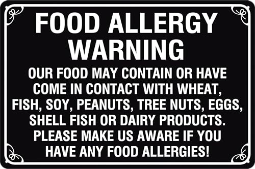 Metal Food Allergy Warning Safety Sign von zemioy