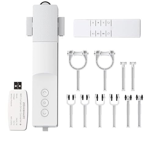 zemismart Smart Curtain Robot Electric Motor Automatic Curtain Opener Smart Curtain Driver,Motorized Curtain for I-Rail,U-Rail,Rod Blinds Tuya App/Remote/Timer Control Alexa Voice Control (One Set) von zemismart
