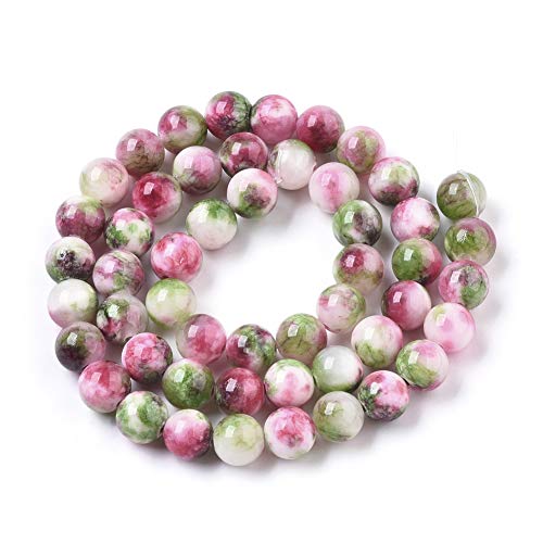 zemrio 8mm Bunte Malaysische Jade Natur Edelstein Runde Perlen Verwendet Um DIY Armbänder Halsketten Runde Perlen (Color-1, 6mm) von zemrio